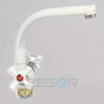 Смеситель для кухни ZEGOR T43-TLD белый
